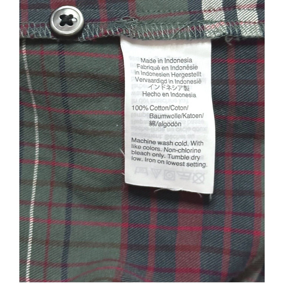 MADEWELL Pineview Plaid Button Front Blouse Top Striped Green Red Cozy Chic S/M - Picture 12 of 13